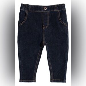 MILES THE LABEL Baby Boys' Organic Cotton Denim Pants - 952 Dk Blue Denim - 6M